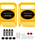 Double Pack Adjustable Extended Featherboard Woodworking Safety Jig For Table Saw Router Fence Band Saw Wedge Lock Steel Plate Yellow components with black accessories.
