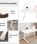 Rock Solid Manual Standing Desk With Easy Crank Adjustment Ergonomic Sit To Stand Workstation Table with round corners and reinforced legs.