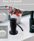 Brushed Nickel Kitchen Sink Soap Dispenser With 47 Inch Extension Tube Kit And 17 Oz Bottle Built In Pump 360 Degree Rotating Nozzle