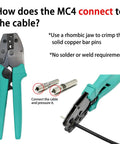 Crimping tool with solid copper bar pins for 8 AWG Solar Connectors Pro Grade PPE Housing With IP68 Waterproof Sealing