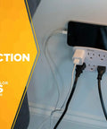 Six Outlet Wall Adapter Turns One Outlet Into Six Grounded Ports With Built In Phone Cradle Space Saving White Electrical Outlet Extender