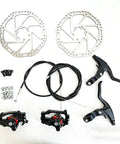 Front And Rear Mechanical Disc Brake Kit For 26 Inch Bicycles Mountain Bike Road Bike with 160mm rotors and cables.