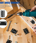 Stainless Steel Corner Braces Set Of 4 Black L Shaped Right Angle Brackets With Screw Holes for DIY furniture assembly