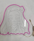Kamado Nezuko Neon Sign Handmade Anime LED Night Light For Bedroom Wall Decor Pink 12x12 Inches Cute Japanese Style Gift