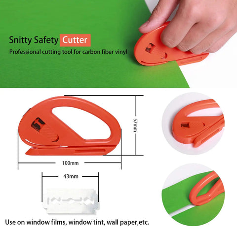 Pro Grade Wallpaper Smoothing Tool Kit 15 Piece Set With Craft Knife And 10 Replaceable Blades, red Snitty Safety Cutter in use