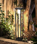 Outdoor Solar Landscape Floor Lamp With Motion Sensor 60W Equivalent Aluminum Waterproof in garden at night