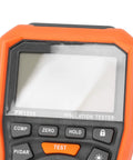 Close-up of Go To Insulation Resistance Tester Megohmmeter display and buttons for electrical equipment maintenance