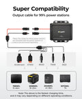 Hella Fast 600W Alternator Charger For Portable Power Stations 12V And 24V DC output cable configuration for various devices.