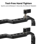Heavy Duty L Handle Thumb Screw Kit 6 Pack M5 And M6 Camera Screws with black aluminum clamps for quick tool-free locking.
