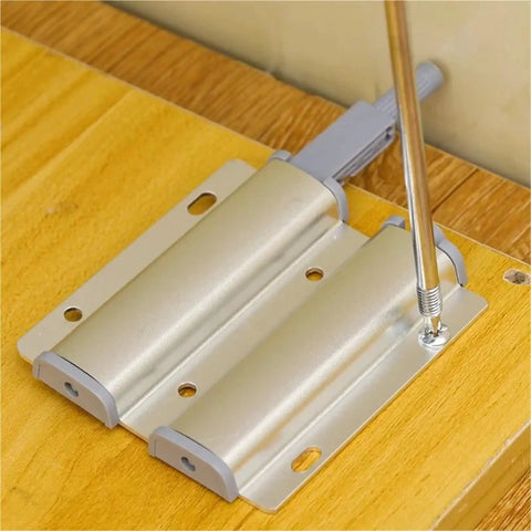 Magnetic Cabinet Door Latches Set 1 3 5 Pack Handle Free Touch Release Aluminum Alloy Buffers mounted on wood surface