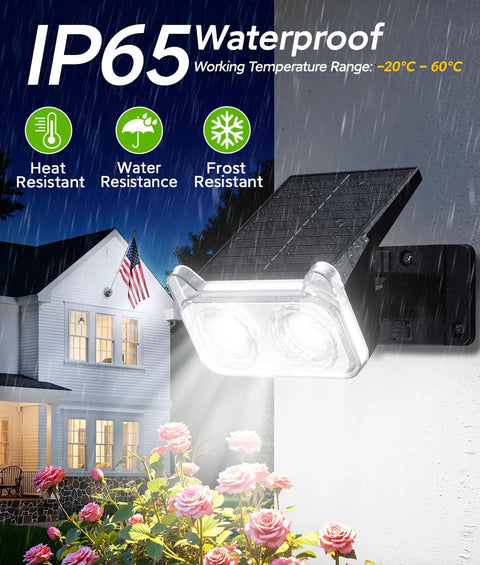 Heavy Duty Solar Spot Lights Outdoor Waterproof IP65 Six Pack Top Shelf Knockout Bright Landscape Glow With Fourteen Leds For Yard Garden Pathway Wall Mount