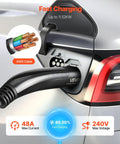 No Sweat Tesla Nacs Extension Cord 48 Amp 21 Foot Heavy Duty Ev Charger Cable For Level 1 2 Charging With Rugged Carry Case fits Tesla charging port.