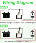LED Lighted Rocker Toggle Switch Set 12V SPST 3 Pin On Off, 3 Piece Pack With Silver Plated Terminals And Sturdy Wood Body, Built Tough For Auto Marine And DIY Electronics Projects wiring diagram with battery and lamp
