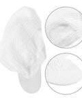 Rock This Ultra Breathable White Antistatic Work Cap To Keep Your Dome Fresh And Dust Free Perfect For Cleanrooms Workshops And Electronics Shops All Day Comfy Vibes Guaranteed, showing open weave design and brim.