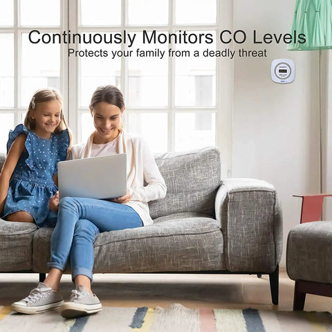 Carbon Monoxide Detector With Digital Display Battery Powered CO Alarm For Home Kitchen Office Hotel And Restaurant Electrochemical Sensor With Smart Microprocessor Identification To Minimize False Alarms