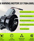 RV Awning Motor Drive Repair Kit For Dometic 9200 Series Power Awnings DIY Ready Replacement Motor with end cap and rivets