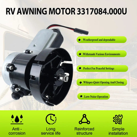RV Awning Motor Drive Repair Kit For Dometic 9200 Series Power Awnings DIY Ready Replacement Motor with end cap and rivets