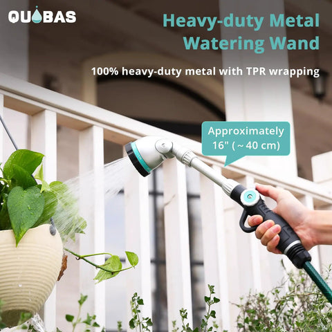 16 Inch Long Reach Watering Wand With 90 Degree Head Thumb Control And 6 Spray Patterns For Hanging Baskets