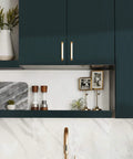 Stainless Steel Look Peel And Stick Contact Paper Dark Green Waterproof Metallic Wallpaper For Kitchen Backsplash And Countertops
