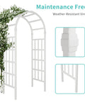 White Vinyl Garden Arbor For Weddings And Outdoor Parties PVC Arch Backdrop For Ceremony Garden Trellis For Climbing Plants