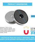 Beefy 12 Lb Pull Neodymium Disc Magnets With Countersunk Hole 1.425 By 0.3 Inches, Industrial Rare Earth Magnets, size chart