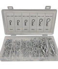 Cotter Pins 150 Piece Assortment Kit Spring Clips Retainer Pins For Hitches Machinery Tractors Farm Equipment Engines Trucks Cars And Garden Easy Locking No Slip Quick Install And Safe Disassembly Must Have For Any Quick Fix. 150-piece spring steel cotter pin assortment in labeled case