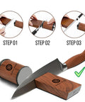 Rolling Knife Sharpener Kit With Diamond Stone And Magnetic Angle Guides For Kitchen Knives Easy To Use Sharpening Tool 15 And 20 Degree Settings Fits Steel Of Any Hardness Durable Wood Base with step-by-step instructions.