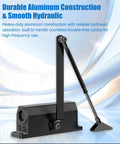 Heavy Duty Automatic Hydraulic Door Closer For Interior Doors Self Closing Black Aluminum Gate Spring Damper Quiet Soft Close System