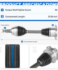 Front CV Axle Shaft Assembly 2 Pack For Chevy GMC Trucks 88 To 06 K1500 Suburban Silverado 1500 Sierra 1500 Tahoe Yukon Left And Right Sides With Heavy Duty CV Joints And Seals, 33-spline 21.20 inch