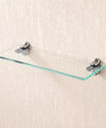 Adjustable Glass Shelf Bracket Wall Mount Made From Zinc Alloy Gold Finish Shelf Supports with glass panel on wall