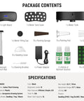 All In One Aeroponics Growing System Kit With Atomization Tech Led Grow Light Three Modes Fifteen Seed Pods Timed LCD Indoor Garden For Vegetables And Herbs HGS02 package contents and specifications