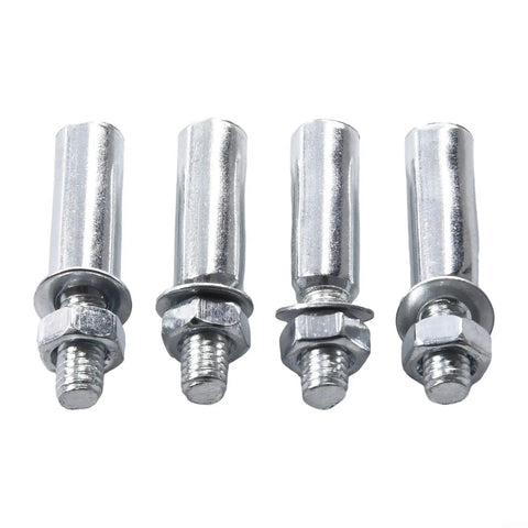 Four Pack Nine Point Five Millimeter Three Eighth Inch Steel Cotter Pins For Bikes With Nuts And Washers Crank Pegs Chainring