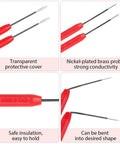 4 Pack 2mm Extended Needle Test Probes 600V 10A Insulation Piercing Tips Stainless Steel Multimeter Probe Leads details