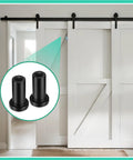 20 Set Barn Door Spacers Kit With Attachment Screws For Sliding Rail Track Hardware shown installed on white doors