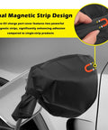 Built Tough Magnetic Electric Vehicle Charger Cover With Premium All Weather Shielding And Tear Resistant Oxford Fabric, close-up of dual magnetic strip design.