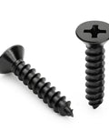 Heavy Duty No 8 Wood Screws 1 Inch Pack Of 100 Black Xylan Coated Stainless Steel Flat Head Phillips Corrosion Resistant For Wood Drywall And Outdoor Use, front view