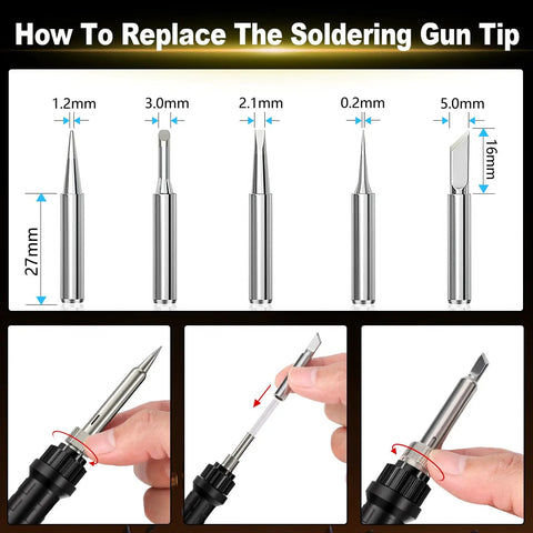 Cordless Soldering Iron Kit With 90W Digital LED Display Compatible With 20V 60V Flex Batteries Solder Gun Tip Replacement