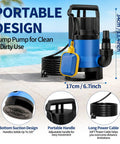1.1Hp Submersible Sump Pump Handles Crunch Time With Ease Pushing 4600 GPH Through IPX8 Waterproof Gear shown with handle and cord.