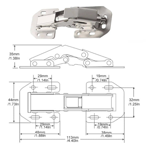 Soft Close Cabinet Hinge Set With 32 Stainless Screws, 90 Degree Concealed Kitchen Hinges For Cupboards And Wooden Doors, Easy Install