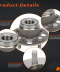 Rear Wheel Hub and Bearing Set for Honda Civic 2001 to 2005 DX GX HX LX 4 Lug without ABS showcasing design and materials