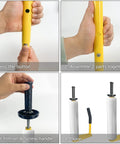 Built Tough Pallet Stretch Film Dispenser With Sure Grip Handle Fits Standard 16 To 18 Inch Rolls, assembly steps shown.