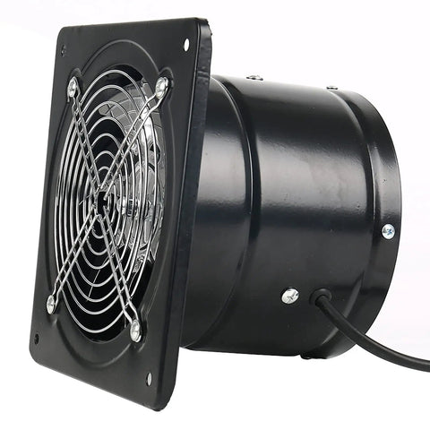 Side view of 6 Inch Through Wall Exhaust Fan For Kitchen Bathroom Toilet Bedroom Living Room Office 110V Heavy Duty Stainless Steel Blades Rust Resistant Mesh Guard Quiet Efficient Ventilation For Any Room