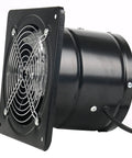 Side view of 8-Inch Through-The-Wall Exhaust Fan With Plug, 735 CFM, Pure Copper Motor, Lightweight Ventilation Fan, Black, 110V