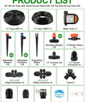 207Ft Automatic Drip Irrigation Kit With Water Timer For Greenhouse And Garden Easy Setup displayed with components and tubing