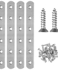 Stainless Steel Flat Brackets 6 Inch Set Of 4 with 24 countersunk screws for furniture repair and fixing. Corrosion resistant.