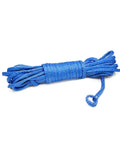 Blue Premium Synthetic Winch Rope Replacement 2878888 OEM for UTVs and ATVs coiled on white background.