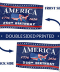 Double Sided 3 By 5 Ft All American Flag Decor For Indoor Outdoor Patriotic Fourth Of July 250th Anniversary Red White And Blue