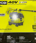 RYOBI 40V cordless pressure washer with 1200 PSI, includes hose, wand, and advertising details for driveway cleaning. Get The Heavy Duty Edge On Your Weekend Projects With This 40V Cordless Pressure Washer Pumping 1200 PSI And 1.0 GPM To Bail On The Cord Hassle And Scrub Down Driveways Now.