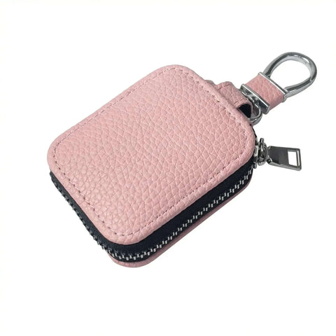 Tight Sealed Zipper Sleeve For Apple AirPods Universal Protective Cover Fits Every Gen Model With Heavy Duty Bump Shield And Sweet Pink Travel Storage Case, pink textured pouch with zipper.