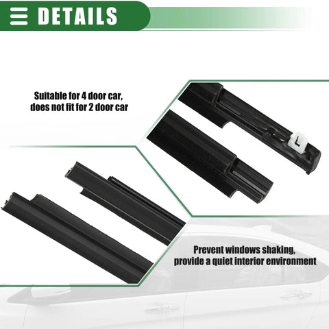 Weatherstrip Window Seal Belt Kit For Toyota Prius 2004-2009 Exterior Window Seals Black Rubber Front And Rear Left Right 1 Set